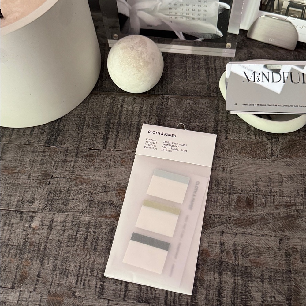 🏷️ NWT Cloth & Paper Index Page Flags | Ash, Lisbon, Nori